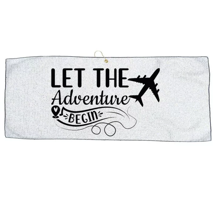 Let The Adventure Begin Love Travel Airplane Traveling Large Microfiber Waffle Golf Towel