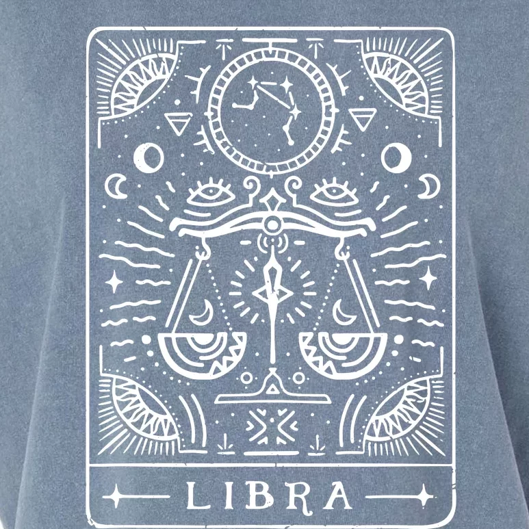 Libra Tarot Art Libra Zodiac Sign Libra Birthday Month Garment-Dyed Women's Muscle Tee