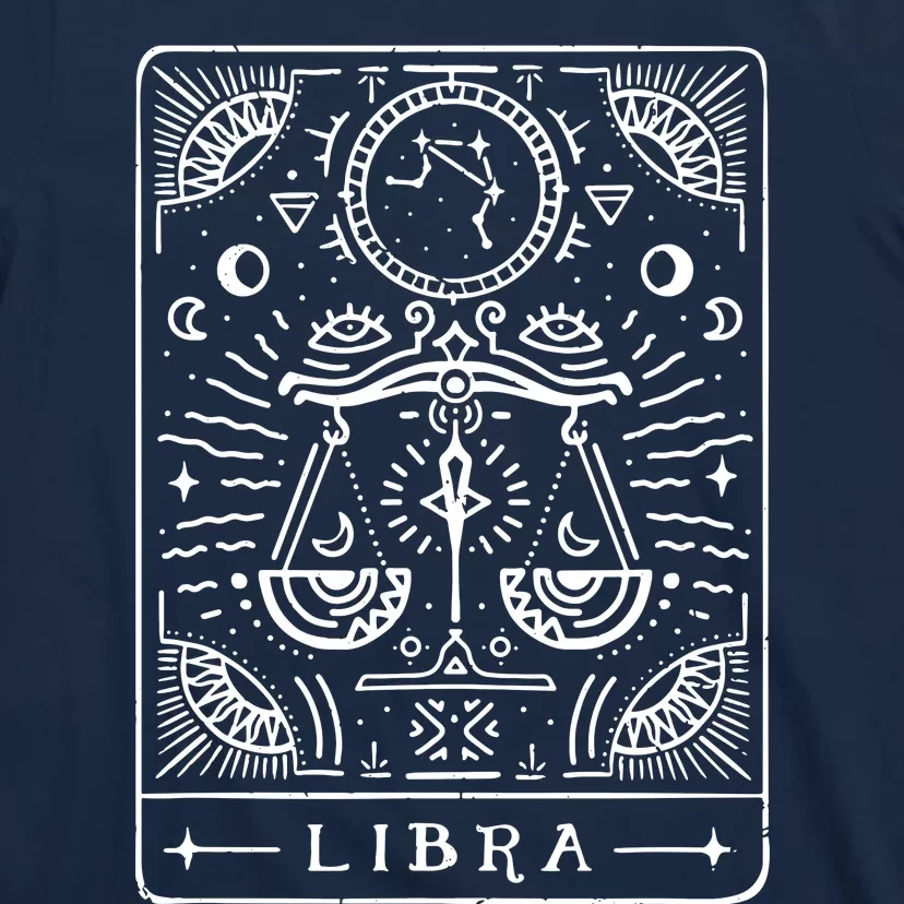 Libra Tarot Art Libra Zodiac Sign Libra Birthday Month T-Shirt