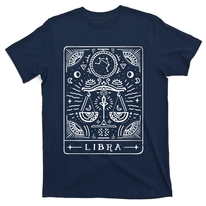 Libra Tarot Art Libra Zodiac Sign Libra Birthday Month T-Shirt