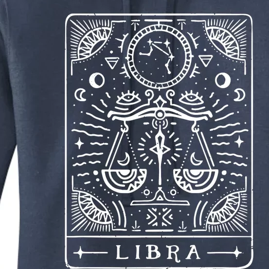 Libra Tarot Art Libra Zodiac Sign Libra Birthday Month Women's Pullover Hoodie