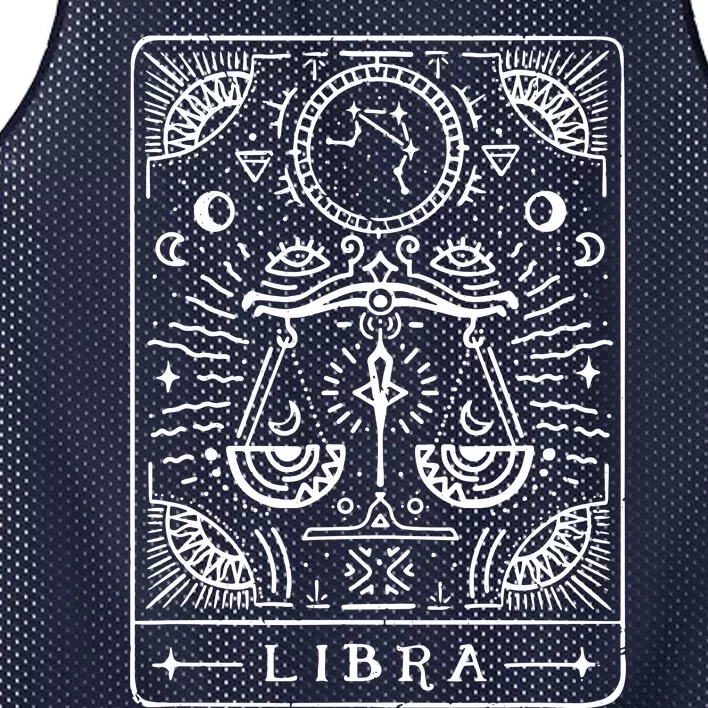 Libra Tarot Art Libra Zodiac Sign Libra Birthday Month Mesh Reversible Basketball Jersey Tank