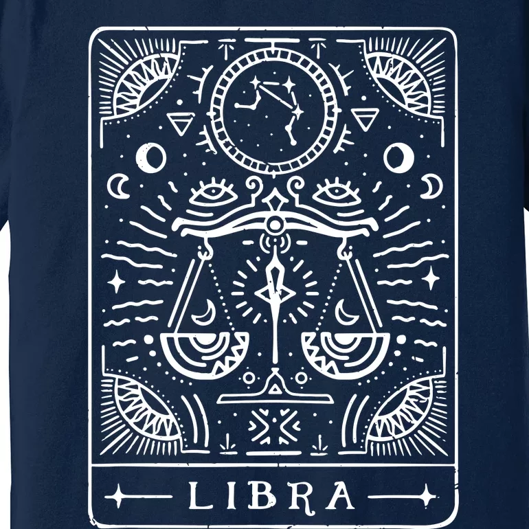 Libra Tarot Art Libra Zodiac Sign Libra Birthday Month Premium T-Shirt