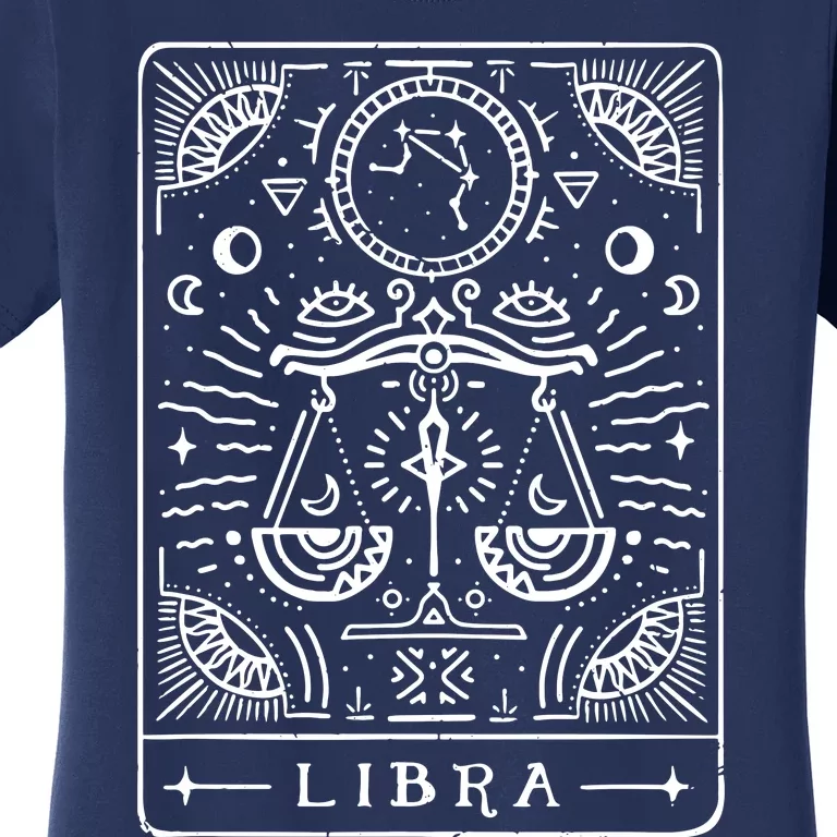 Libra Tarot Art Libra Zodiac Sign Libra Birthday Month Women's T-Shirt