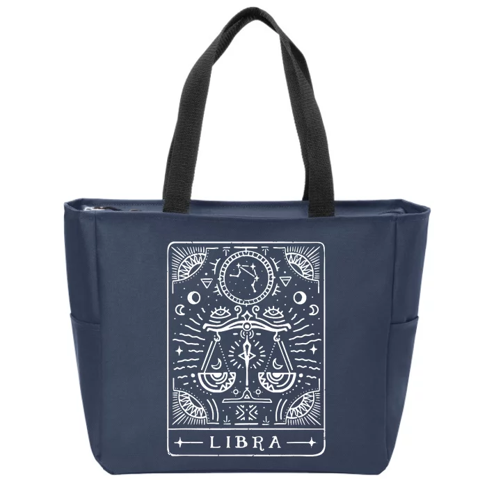 Libra Tarot Art Libra Zodiac Sign Libra Birthday Month Zip Tote Bag