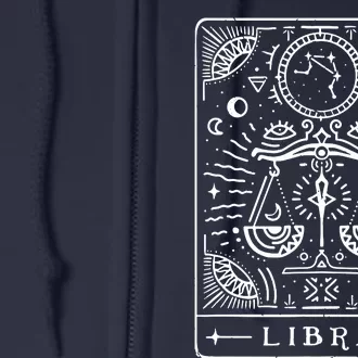 Libra Tarot Art Libra Zodiac Sign Libra Birthday Month Full Zip Hoodie