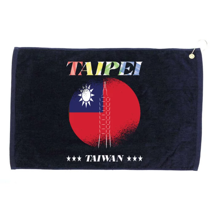 Love Taiwan And Taipei Cool Gift Grommeted Golf Towel