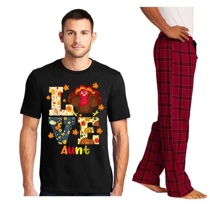 LOVE Turkey Aunt Pumpkin Happy Thanksgiving Autumn Gifts Pajama Set