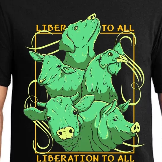 Liberation To All Vegan Vegetarian Animals Lover Great Gift Pajama Set