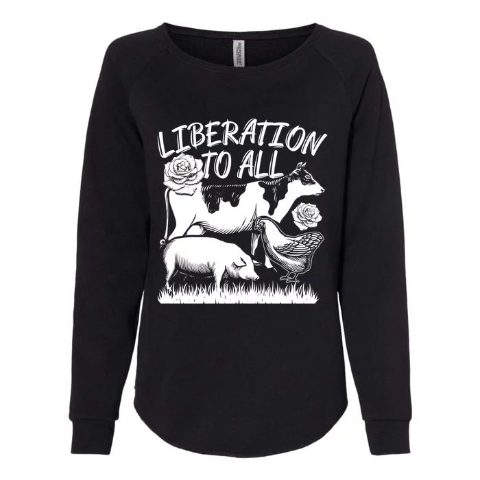 Liberation To All Vegetarian Gift Womens California Wash Sweatshirt