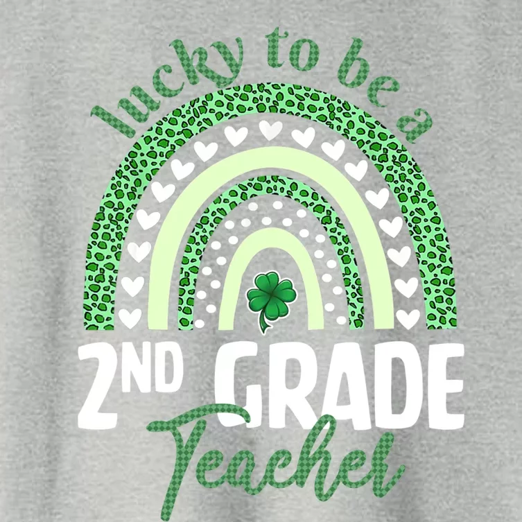 Lucky To Be A 2nd Grade Teacher St Patricks Day Leopard Cool Gift Women's Crop Top Tee