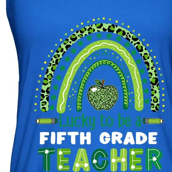 Lucky To Be A 5th Grade Teacher Shamrock St Patrick's Day Gift Ladies Essential Flowy Tank