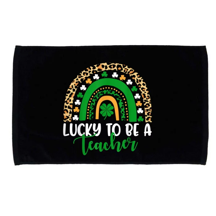 Lucky To Be A Teacher Rainbow Teacher St Patricks Day Microfiber Hand Towel