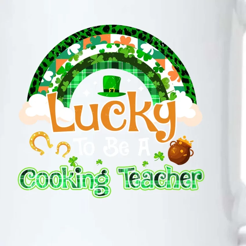 Lucky To Be Cooking Teacher Shamrock Patrick Day Cute Gift Black Color Changing Mug