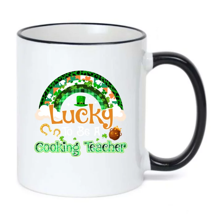 Lucky To Be Cooking Teacher Shamrock Patrick Day Cute Gift Black Color Changing Mug