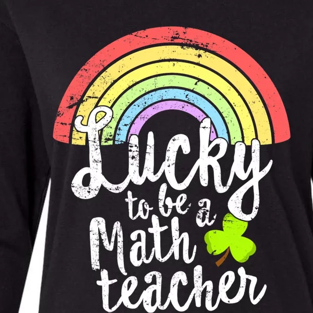 Lucky To Be A Math Teacher St Patricks Day School Gift Womens Cotton Relaxed Long Sleeve T-Shirt