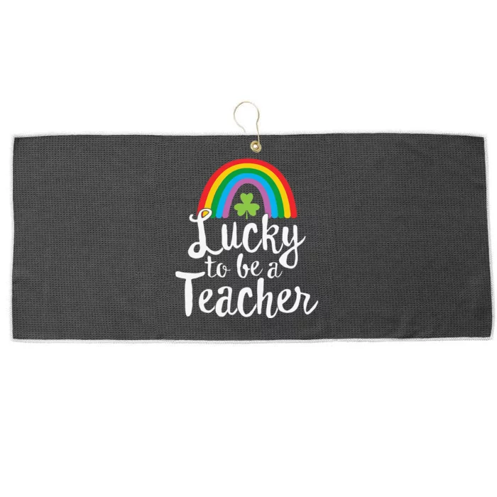 Lucky To Be A Teacher St Patricks Day School Teach Large Microfiber Waffle Golf Towel