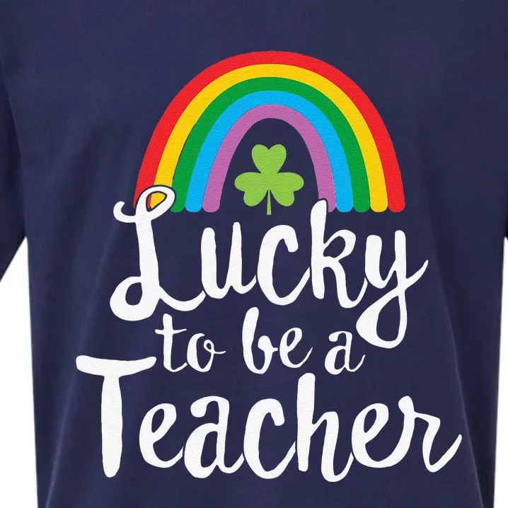 Lucky To Be A Teacher St Patricks Day School Teach Sueded Cloud Jersey T-Shirt