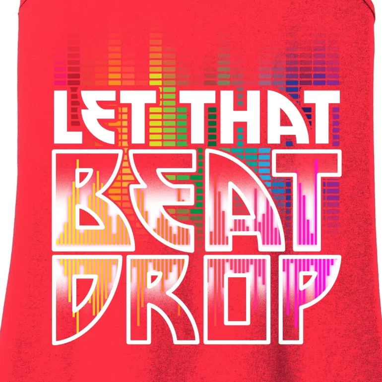 Let That Beat Drop Rainbow Equalizer Dance Music Lover Ladies Essential Tank