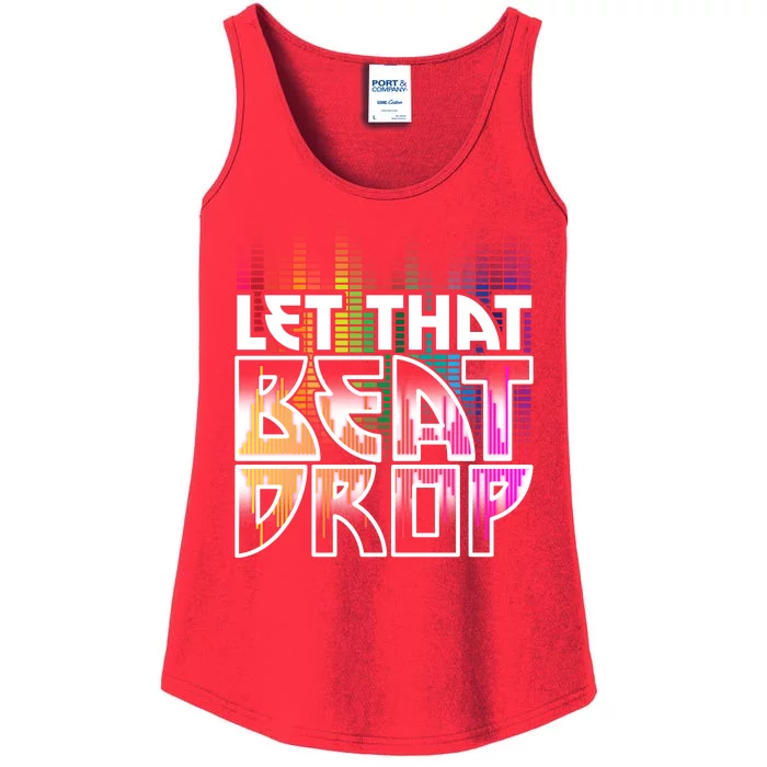 Let That Beat Drop Rainbow Equalizer Dance Music Lover Ladies Essential Tank