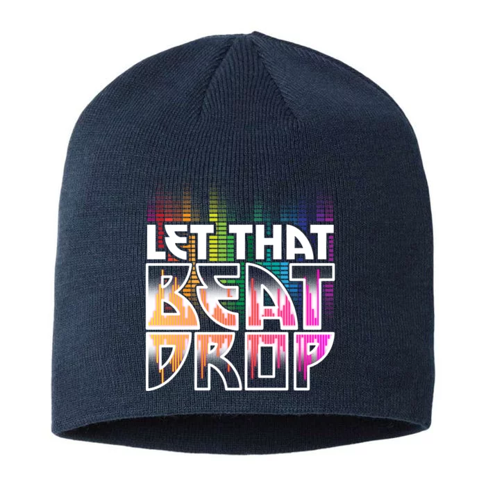 Let That Beat Drop Rainbow Equalizer Dance Music Lover 8 1/2in Sustainable Knit Beanie