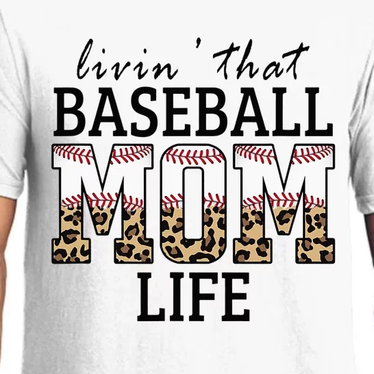 Livin' That Baseball Mom Life Leopard Pajama Set