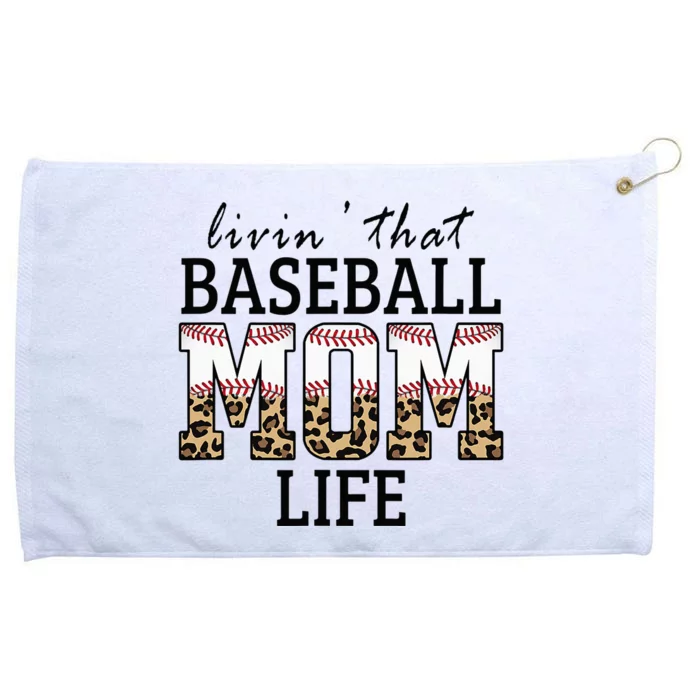 Livin' That Baseball Mom Life Leopard Grommeted Golf Towel