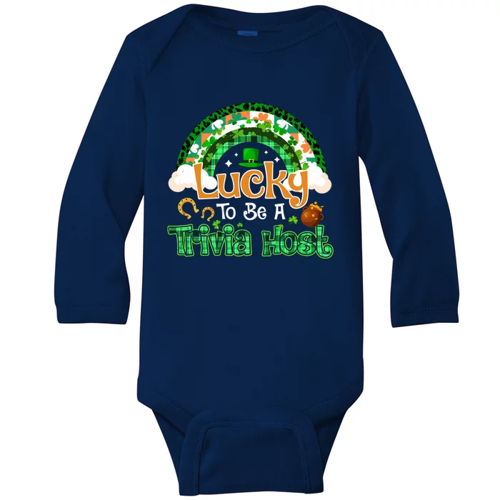 Lucky To Be Trivia Host Shamrock Patrick Day Meaningful Gift Baby Long Sleeve Bodysuit