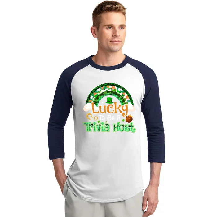 Lucky To Be Trivia Host Shamrock Patrick Day Meaningful Gift Baseball Sleeve Shirt