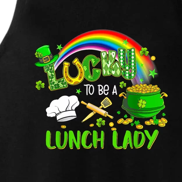 Lucky To Be A Lunch Lady School St Patricks Day Ladies Tri-Blend Wicking Tank