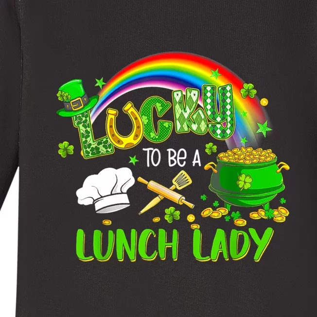 Lucky To Be A Lunch Lady School St Patricks Day Baby Long Sleeve Bodysuit