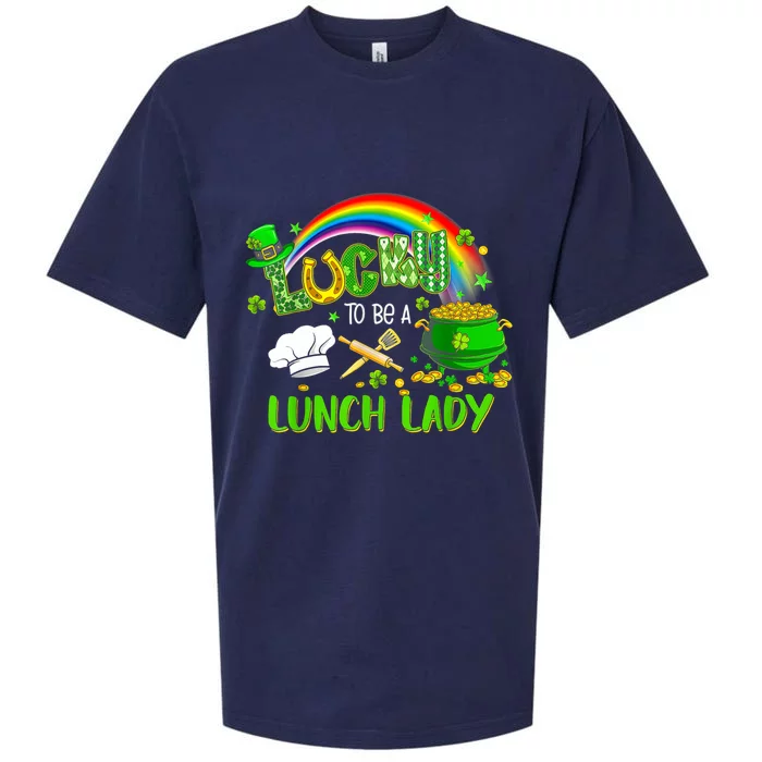 Lucky To Be A Lunch Lady School St Patricks Day Sueded Cloud Jersey T-Shirt