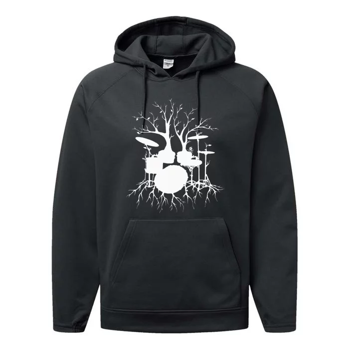 Live The Beat Drum  Drummer Gift For Musician Performance Fleece Hoodie