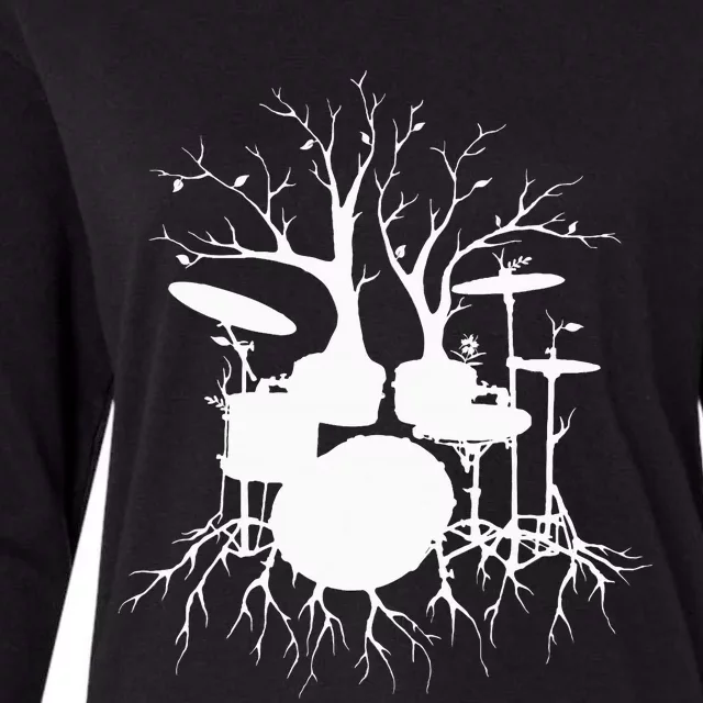 Live The Beat Drum  Drummer Gift For Musician Womens Cotton Relaxed Long Sleeve T-Shirt