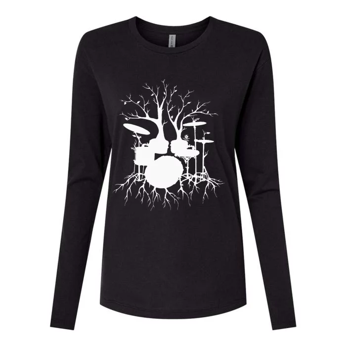 Live The Beat Drum  Drummer Gift For Musician Womens Cotton Relaxed Long Sleeve T-Shirt