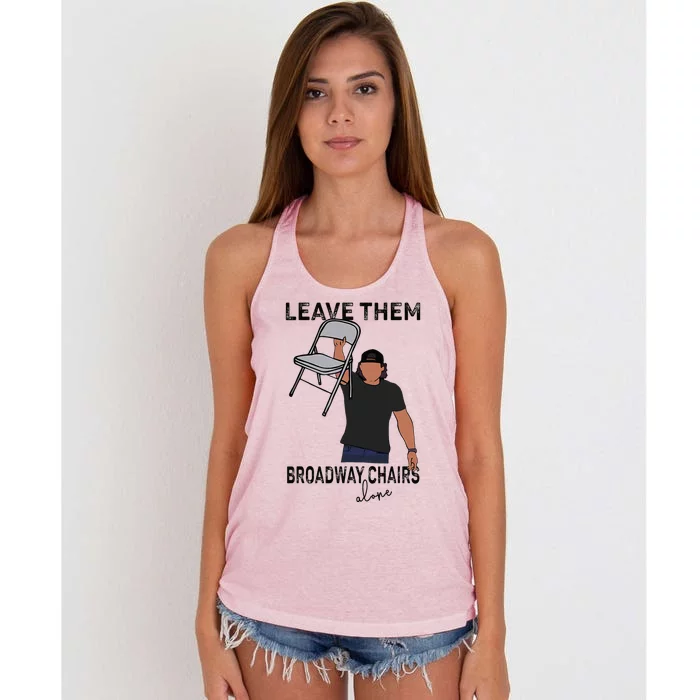 Leave Them Broadway Chairs Alone Women's Knotted Racerback Tank