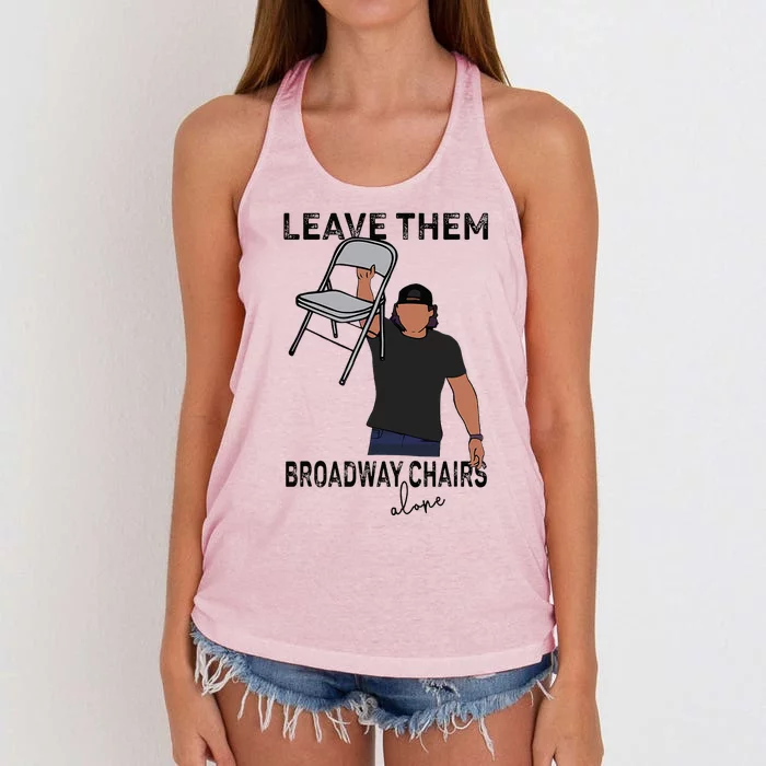 Leave Them Broadway Chairs Alone Women's Knotted Racerback Tank