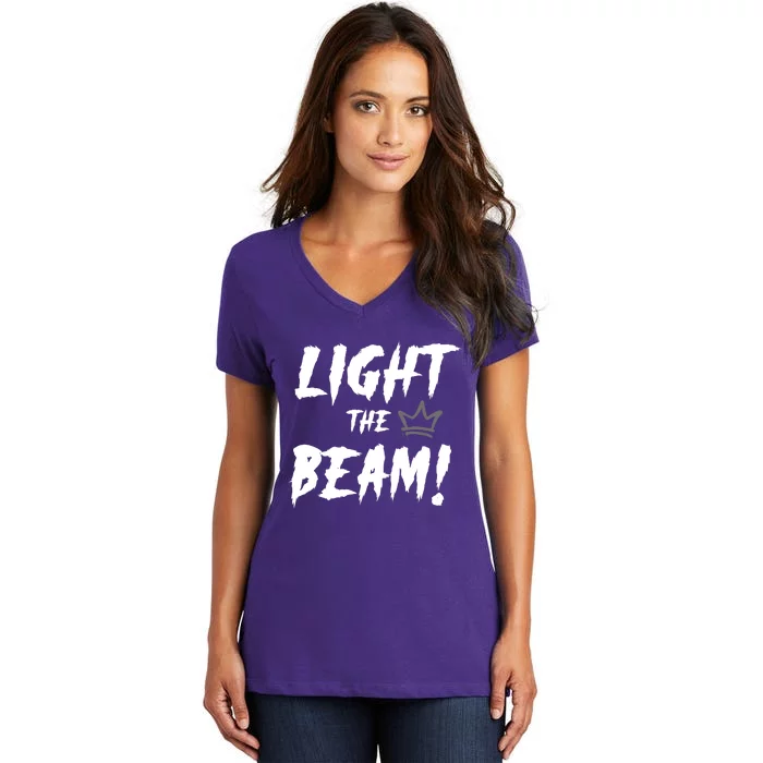 Light The Beam Sacramento Basketball Women's V-Neck T-Shirt