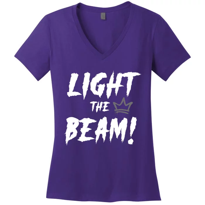 Light The Beam Sacramento Basketball Women's V-Neck T-Shirt