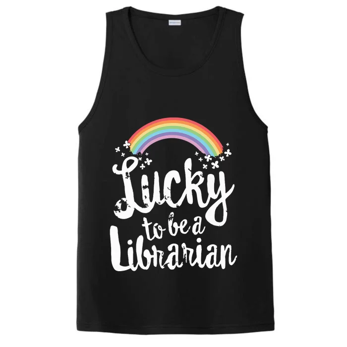 Lucky To Be A Librarian School St Patricks Day Gift Performance Tank