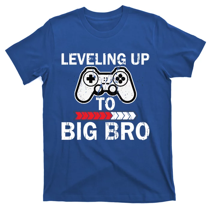 Leveling To Big Bro Big Sis Little Bro Designs Gift T-Shirt