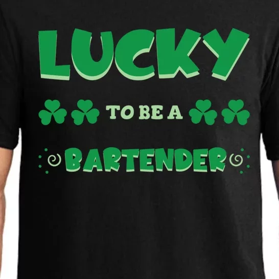 Lucky To Be A Bartender St Patrick's Day Irish Job Shamrock Gift Pajama Set