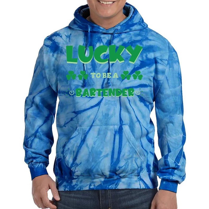 Lucky To Be A Bartender St Patrick's Day Irish Job Shamrock Gift Tie Dye Hoodie