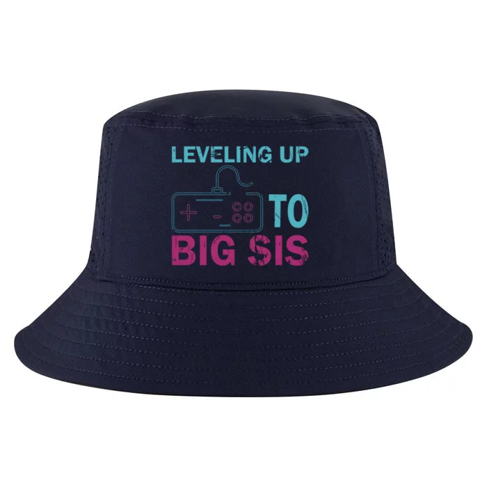 Leveling To Big Sis Big Sis Little Bro Designs Funny Gift Cool Comfort Performance Bucket Hat