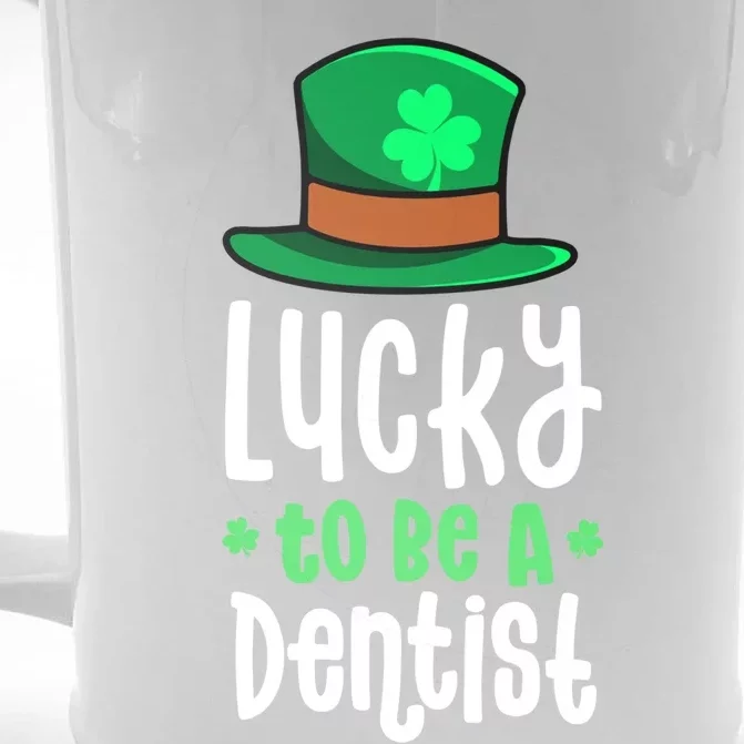 Lucky To Be A Dentist St Patricks Day Shamrock Dental Gift Front & Back Beer Stein