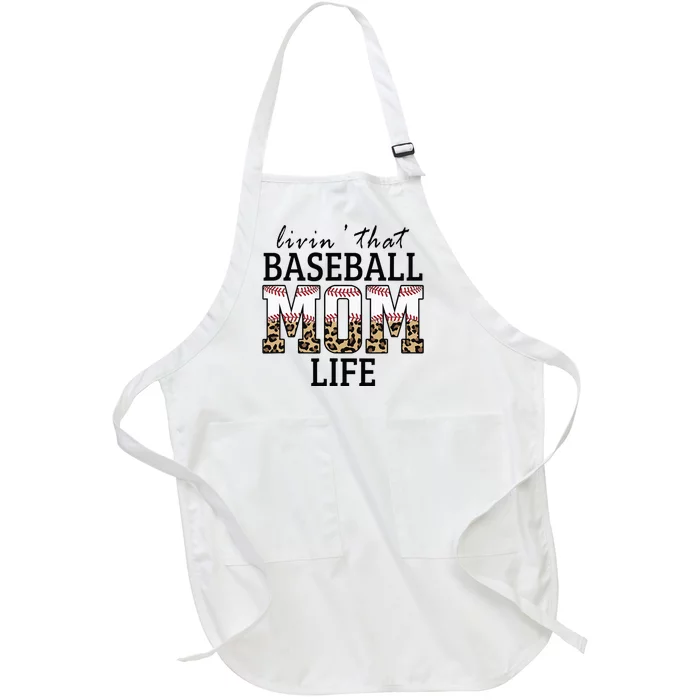 Livin' That Baseball Mom Life Leopard Full-Length Apron With Pocket