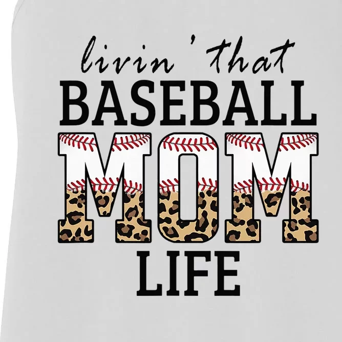 Livin' That Baseball Mom Life Leopard Women's Racerback Tank