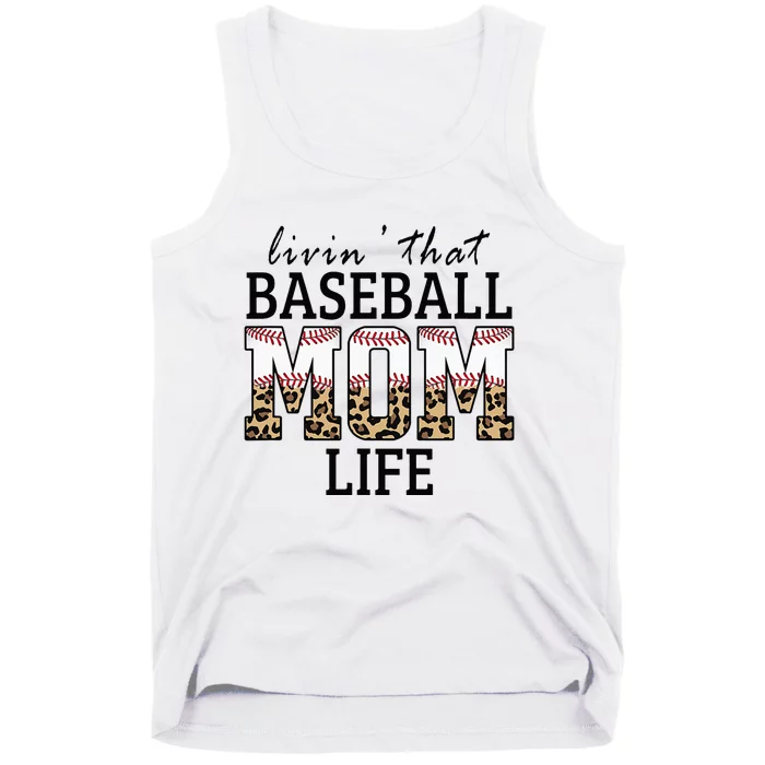 Livin' That Baseball Mom Life Leopard Tank Top