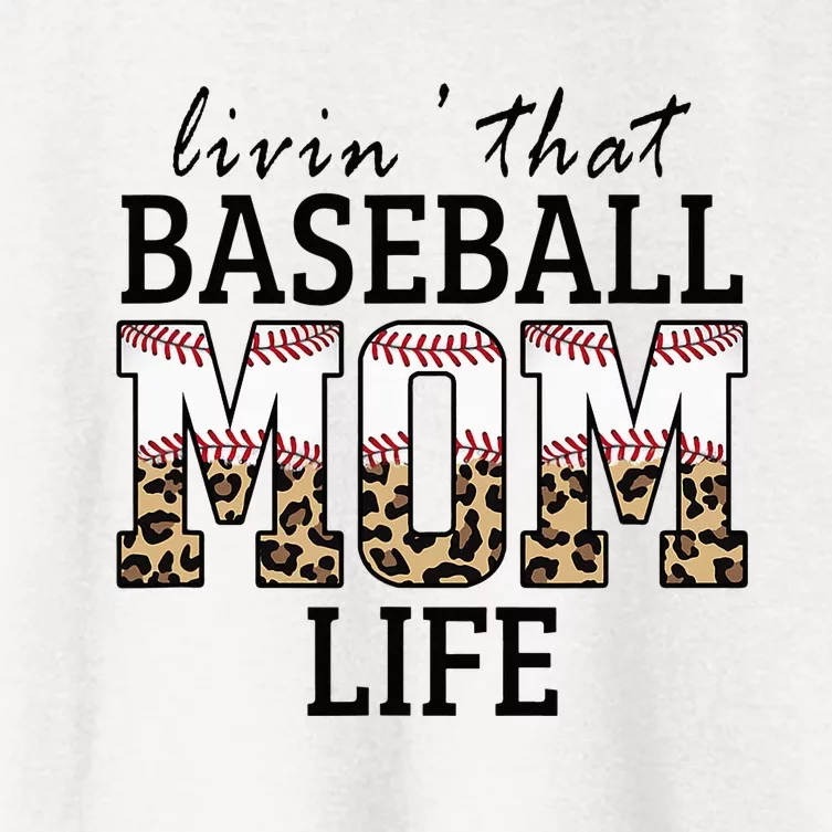 Livin' That Baseball Mom Life Leopard Women's Crop Top Tee