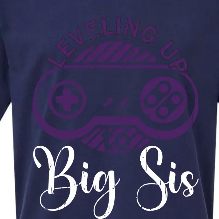 Leveling To Big Sis Big Sis Little Bro Designs Cute Gift Sueded Cloud Jersey T-Shirt